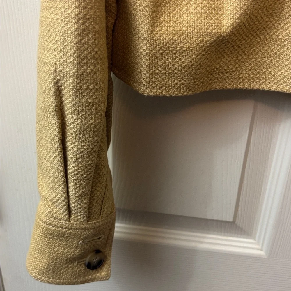 Club Monaco Cropped Textured Zip Jacket - Tan - Picture 7 of 11